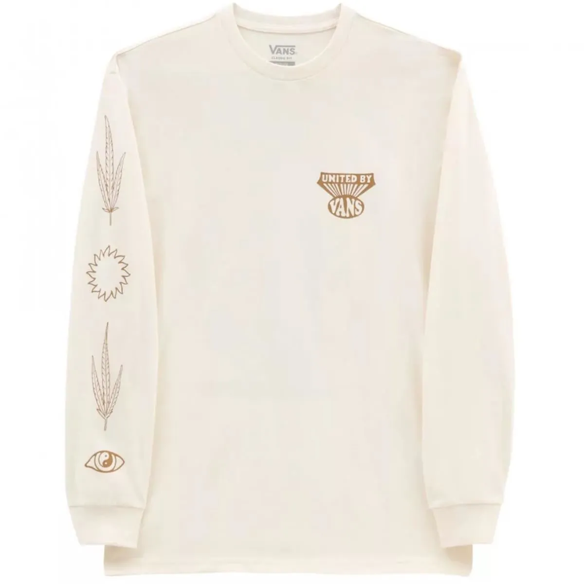 Lightweight Comfort Comfy Style Vans Making Peace Vintage Long Sleeve T-Shirt - Antique White