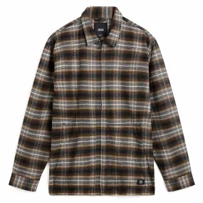 Holiday Style Durable Button Closures Vans Montwood Zip Flannel Shirt - Black and Sepia