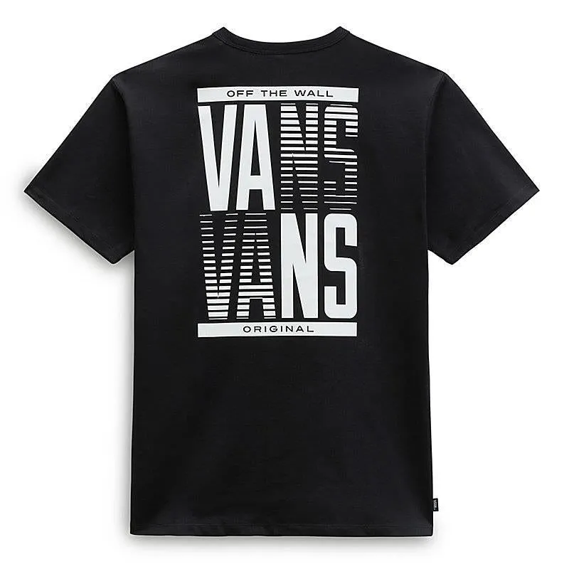 Vans Off The Wall Stacked Typed T-Shirt - Black Soft and Light Wear Layered Hem Detail