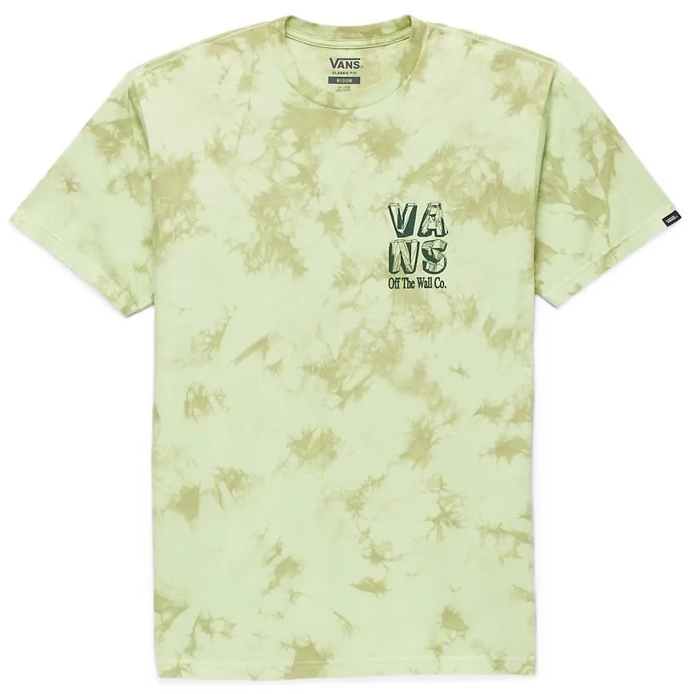 Curved Hemline Office Attire Vans Outdoors Tie Dye T-shirt - Shadow Lime