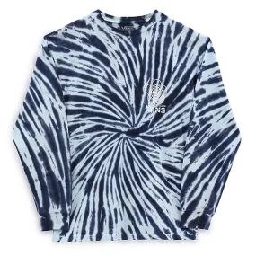 Sporty and Cool Vans Scattered Tie Dye Long Sleeve T-Shirt - Dress Blues
