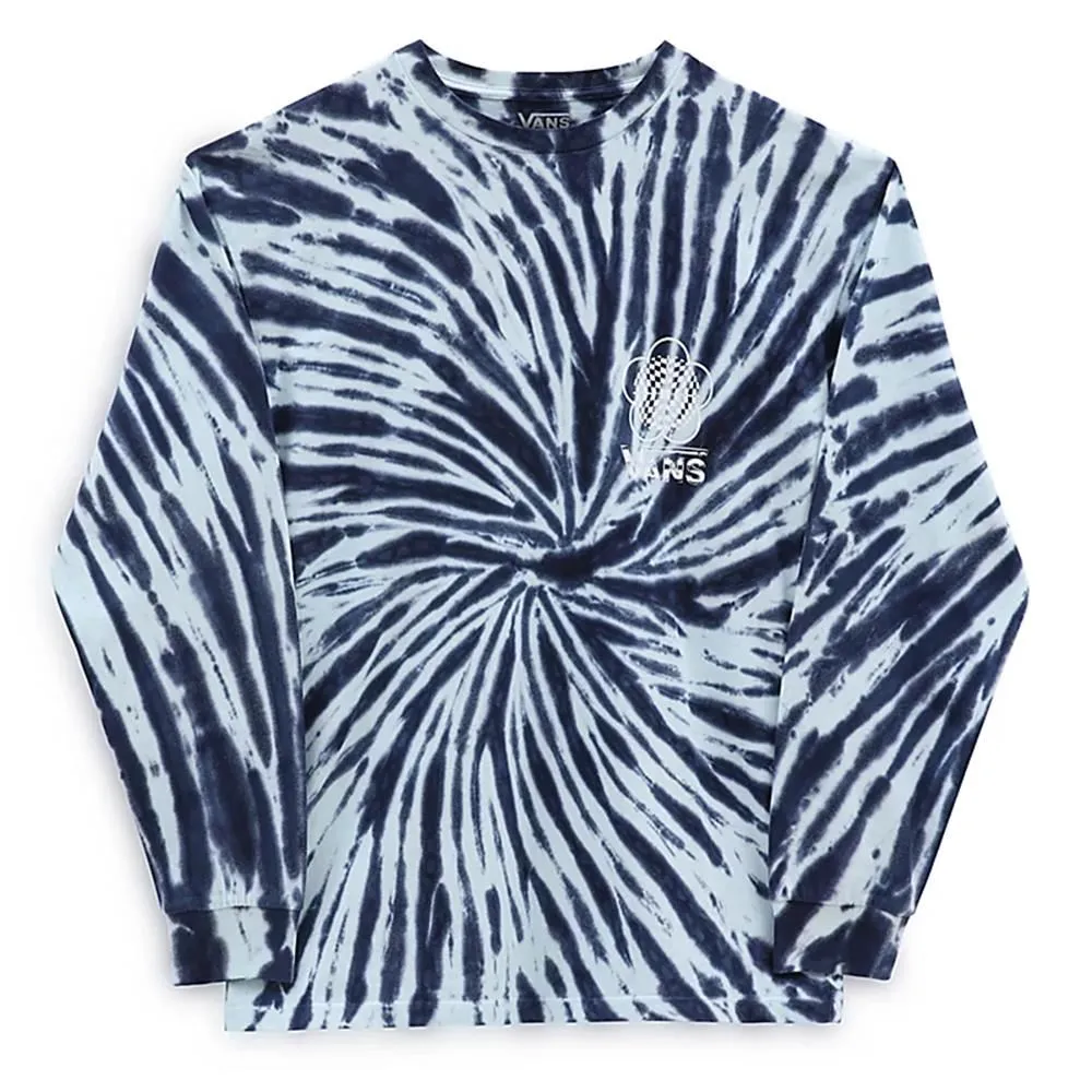 Sporty and Cool Vans Scattered Tie Dye Long Sleeve T-Shirt - Dress Blues