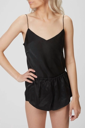 Venice Short In Black Layered Neckline Cozy Midweight Fabric