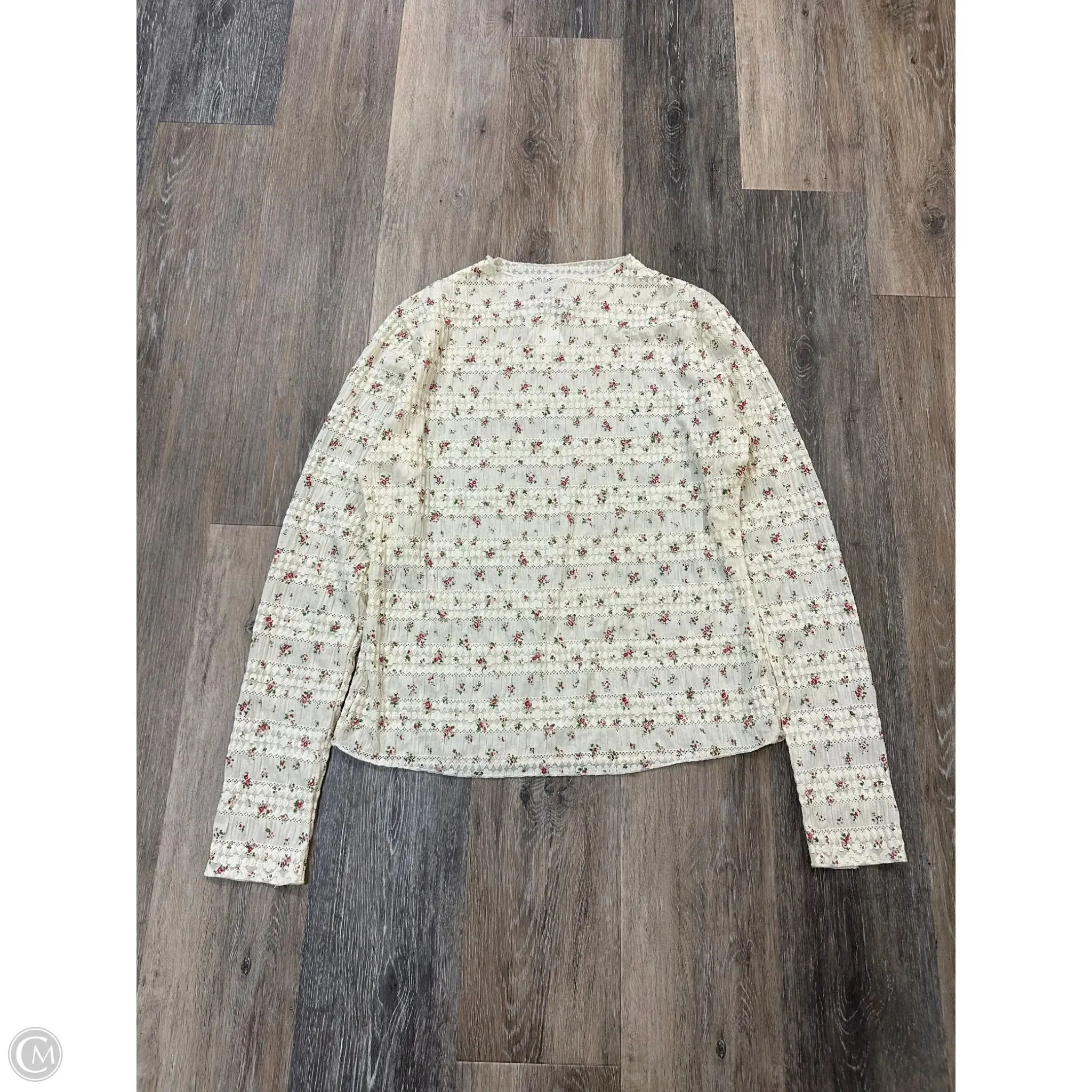 Top Long Sleeve By Davi & Dani In Floral Print, Size: L SelfFabric Binding