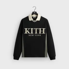 AntiStatic Treatment Kith Pique Long Sleeve Tap Polo - Black