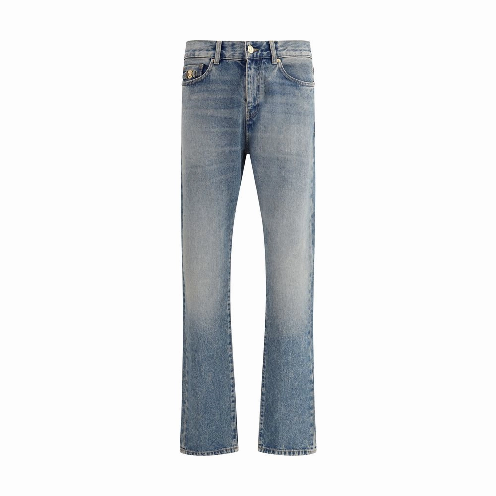 Youth Style Student Outfit Versace Medusa Men's Jeans