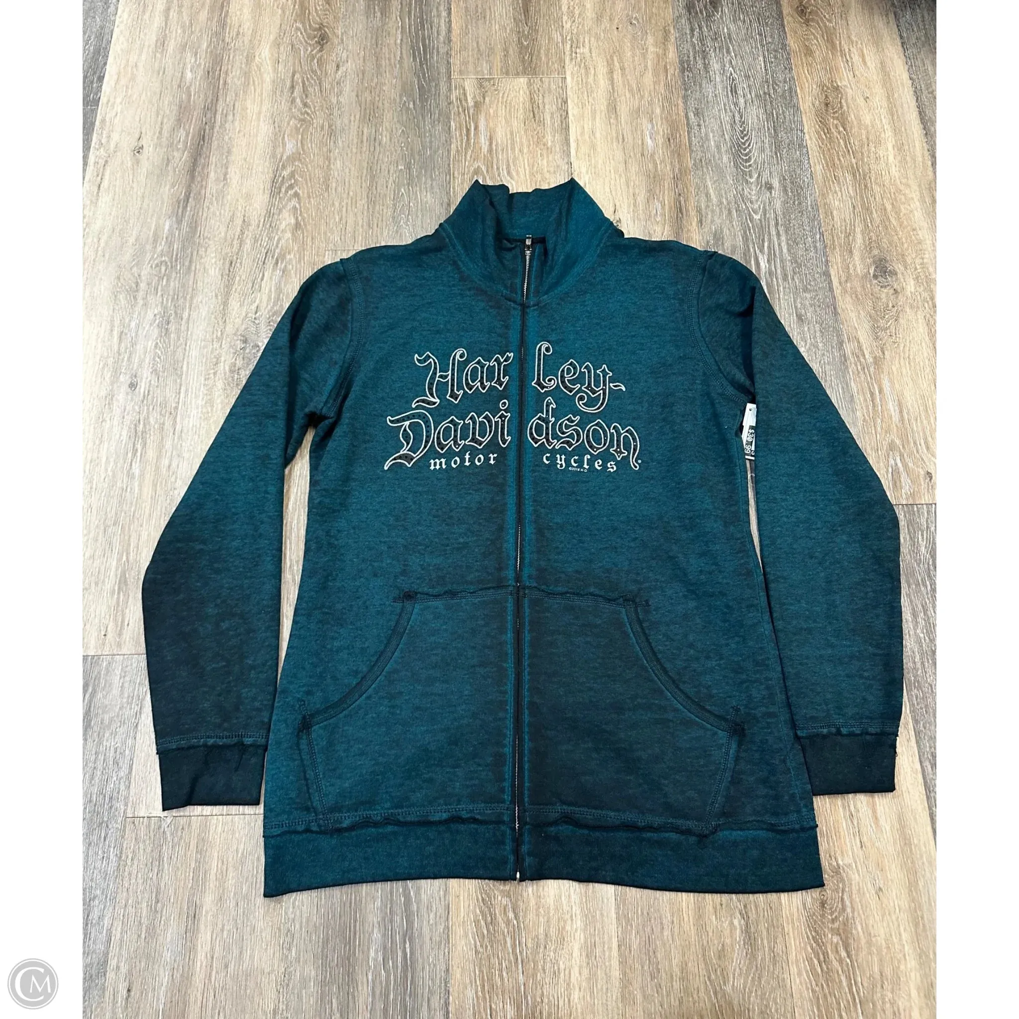 EasyCareMaterial Trendy Shirt Sweatshirt Collar By Harley Davidson In Green, Size: M