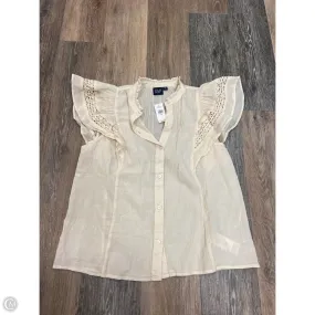 Blouse Short Sleeve By Gap In Cream, Size: Xs Wrinkle resistant fabric