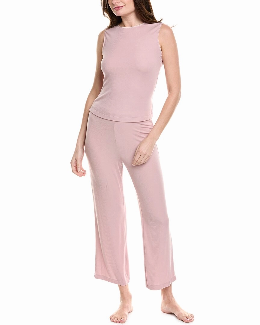 Multi Directional Stretch Adjustable Cuff Openings Natori 2pc Rib Essential Pajama Set