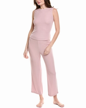 Multi Directional Stretch Adjustable Cuff Openings Natori 2pc Rib Essential Pajama Set
