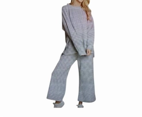 Womens Solid Textured Matching Set In H. Gray LowProfile Stitching