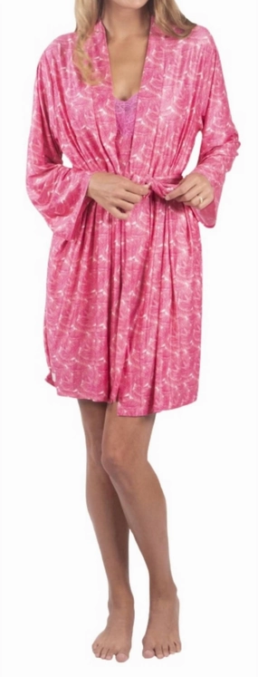 Seamless construction Robe Set In Palm Pink