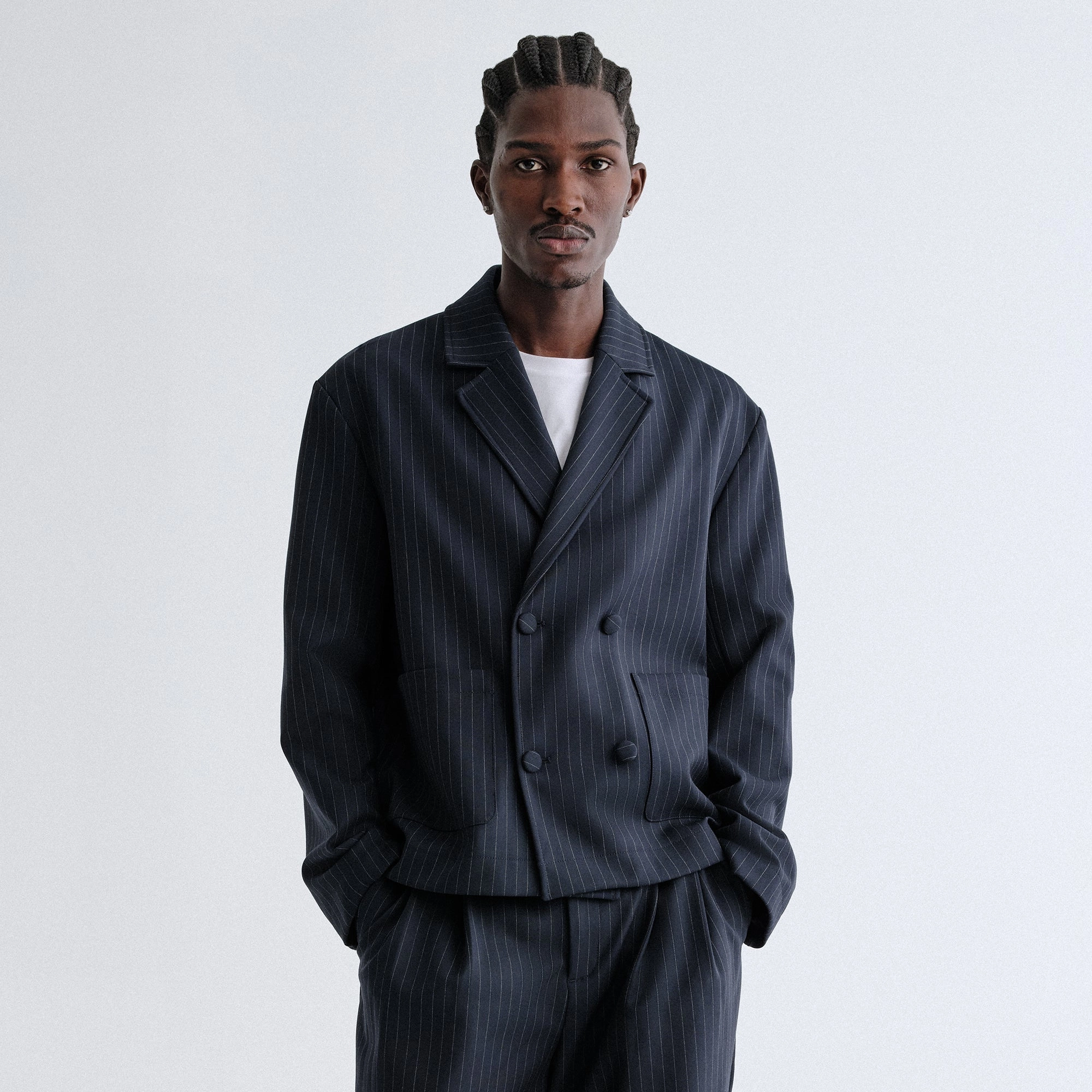 Advanced Layering System Ergonomic Silhouette Kith Double Weave Raya Blazer - Nocturnal