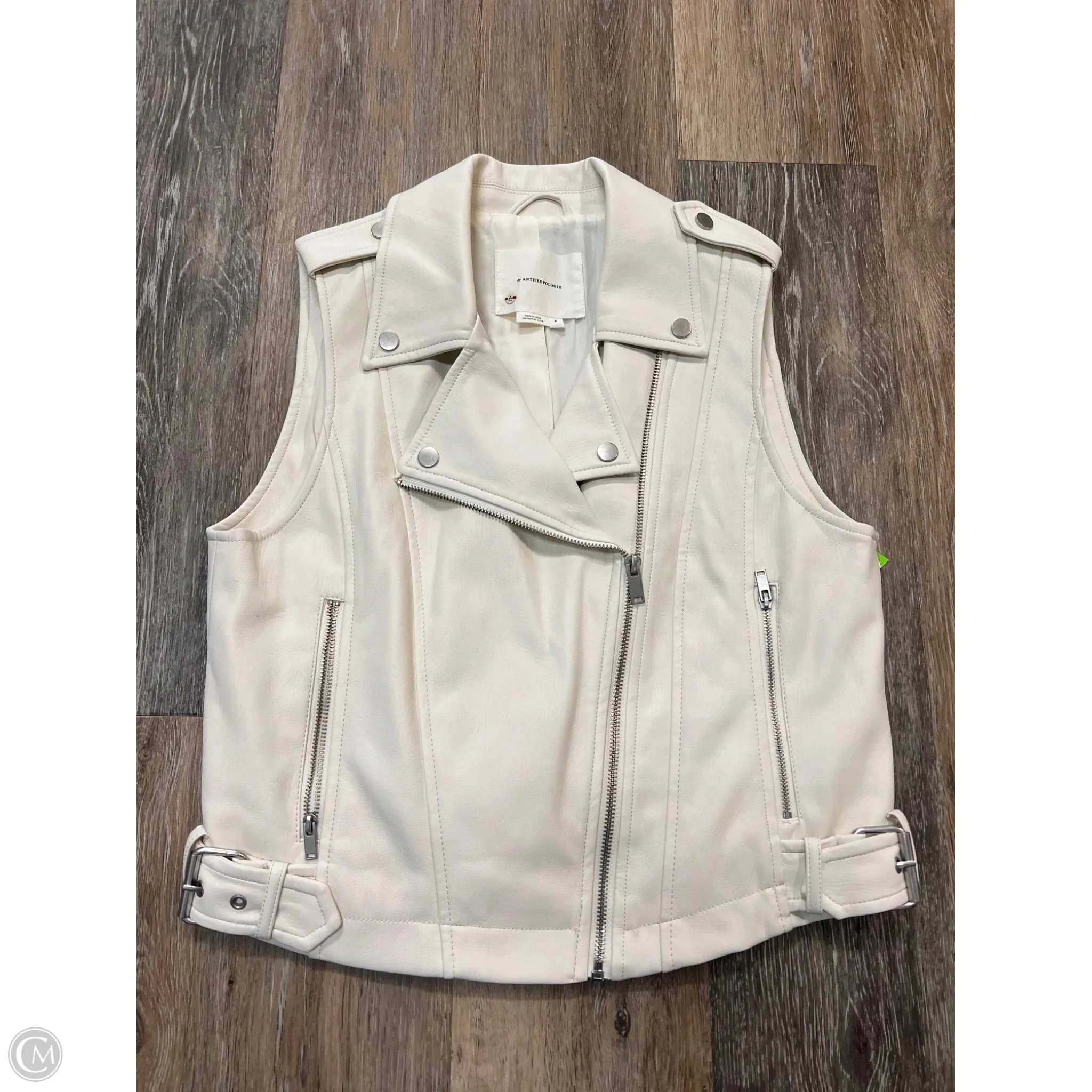 Vest Other By Anthropologie In Cream, Size: S Casual Blouse