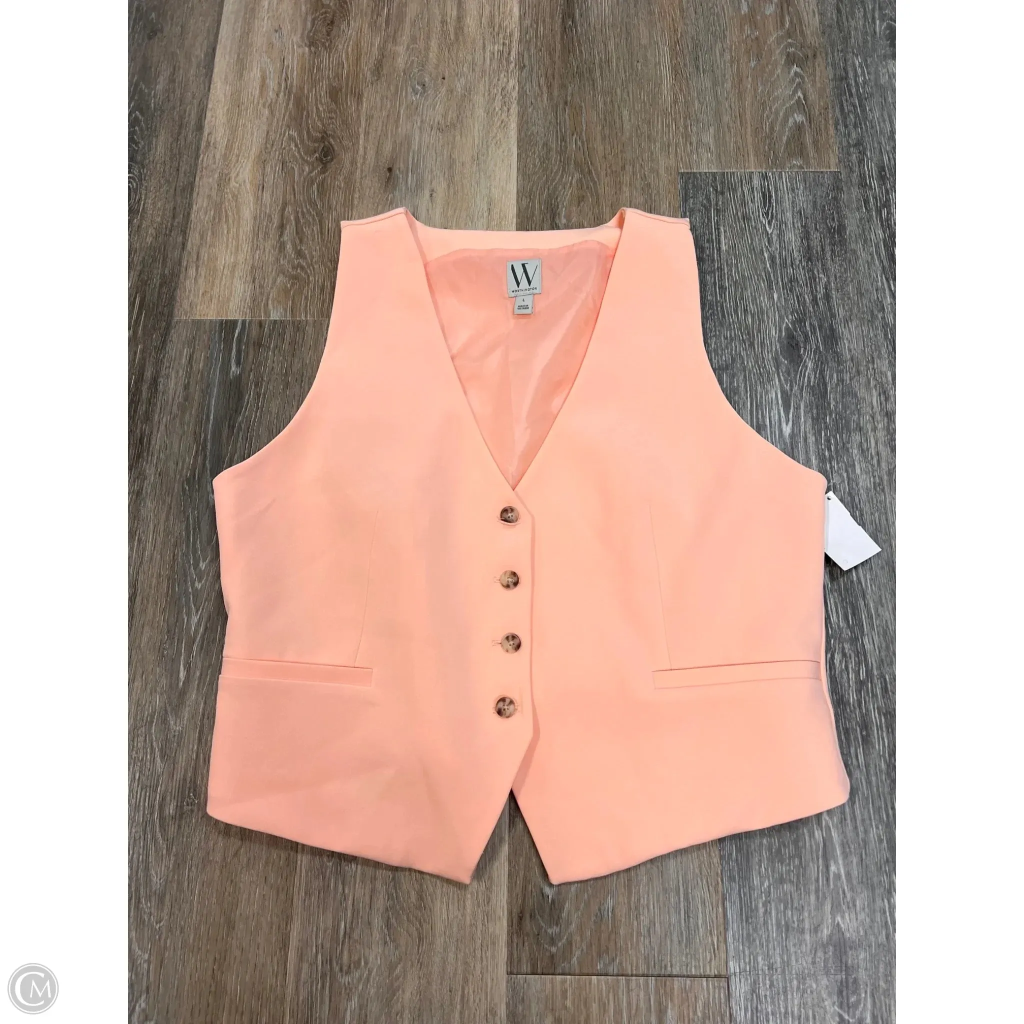 Vest Other By Worthington In Peach, Size: L StretchMaterial