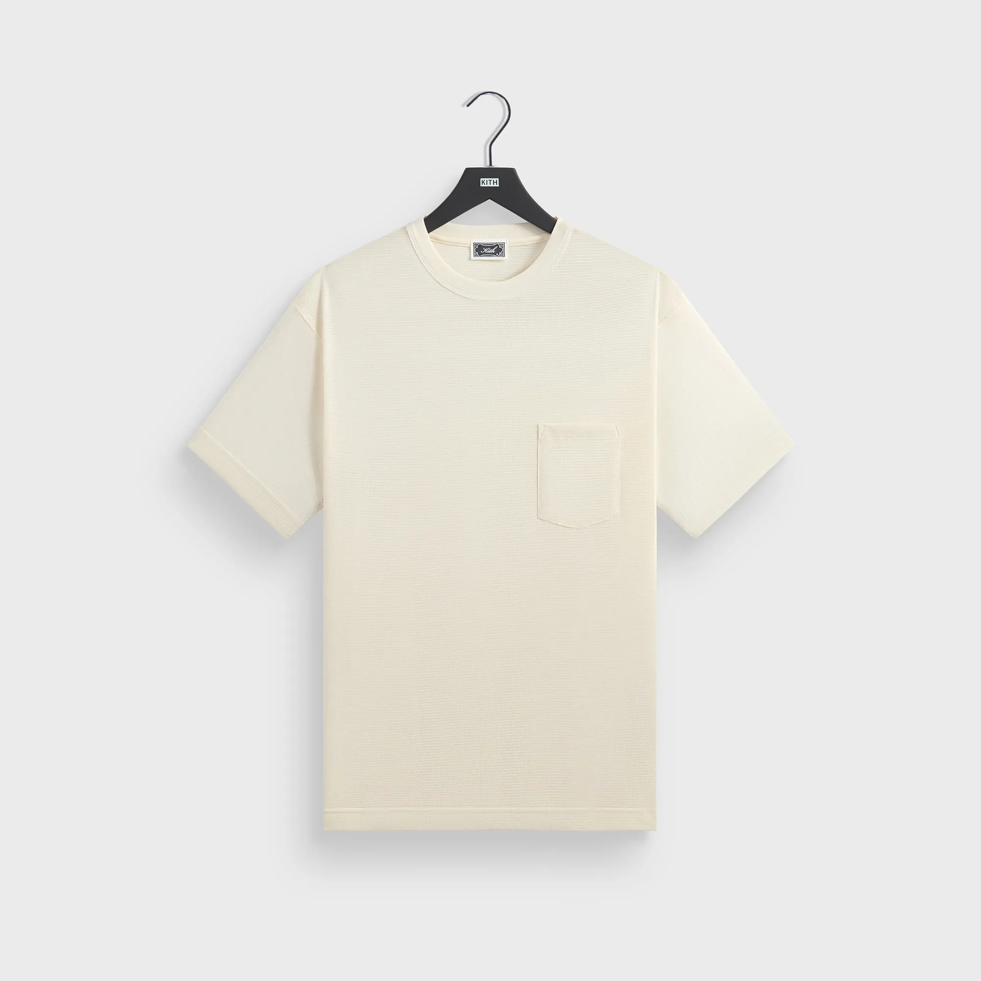 BiodegradableMaterial Classic Color Kith Pointelle Mesh Leonard Pocket Tee - Sandrift