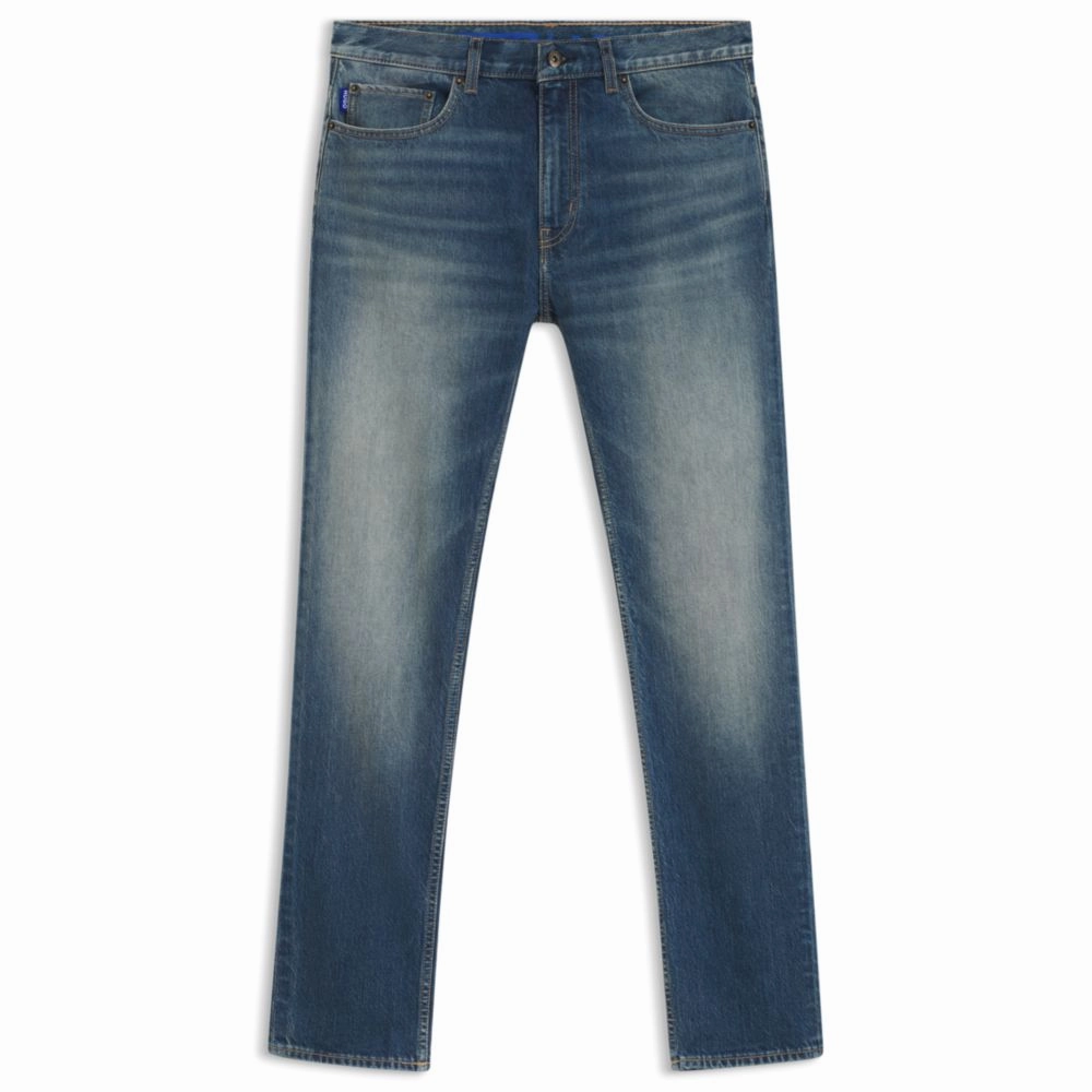 Elegant Minimalist Outdoor Adventure Slim-fit jeans in mid-blue stretch denim