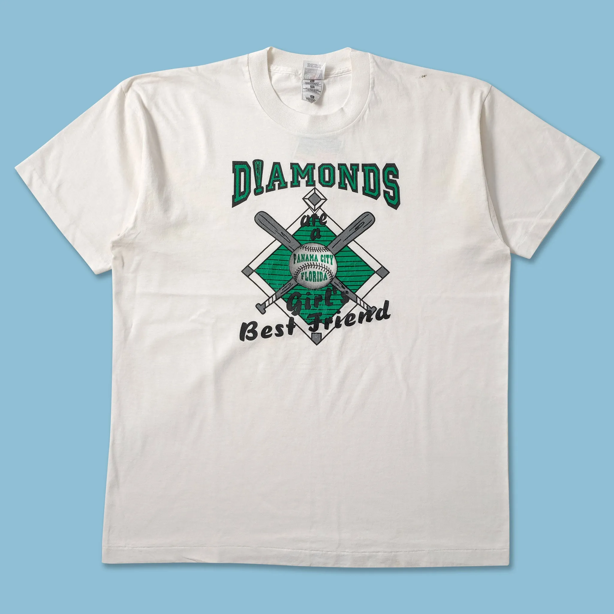 Retro Style Cool Weather Wear Vinage Panama City Diamonds T-Shirt Large