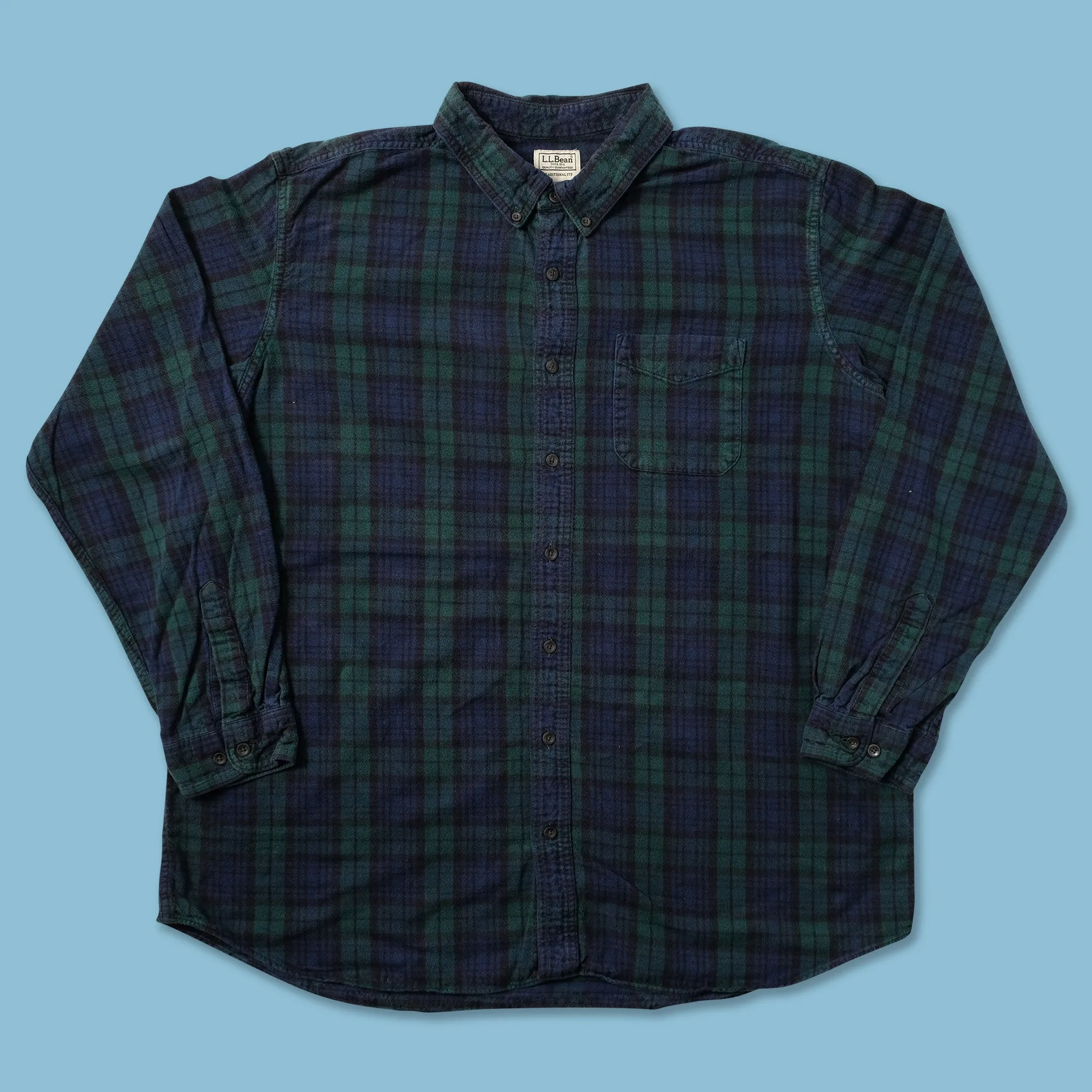 Vintage L.L. Bean Flannell Shirt XXL Festive Look Tailored Cuffs