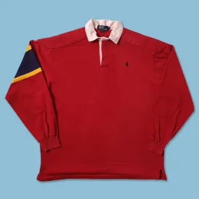 Vintage Polo Ralph Lauren Rugby Sweater Large DoubleLayered Fabric Club Attire
