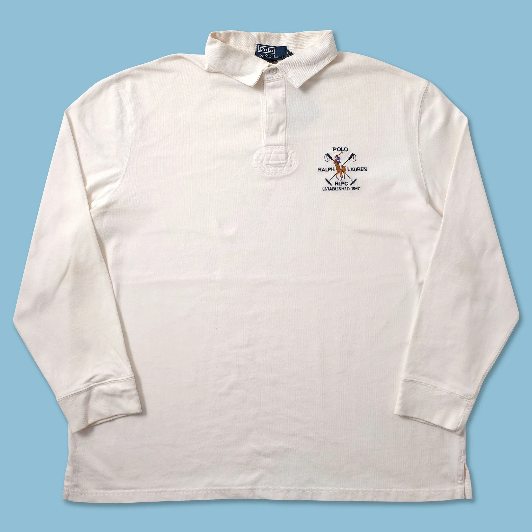 Athletic Fit Polo Player Vintage Polo Ralph Lauren Rugby Sweater XXL
