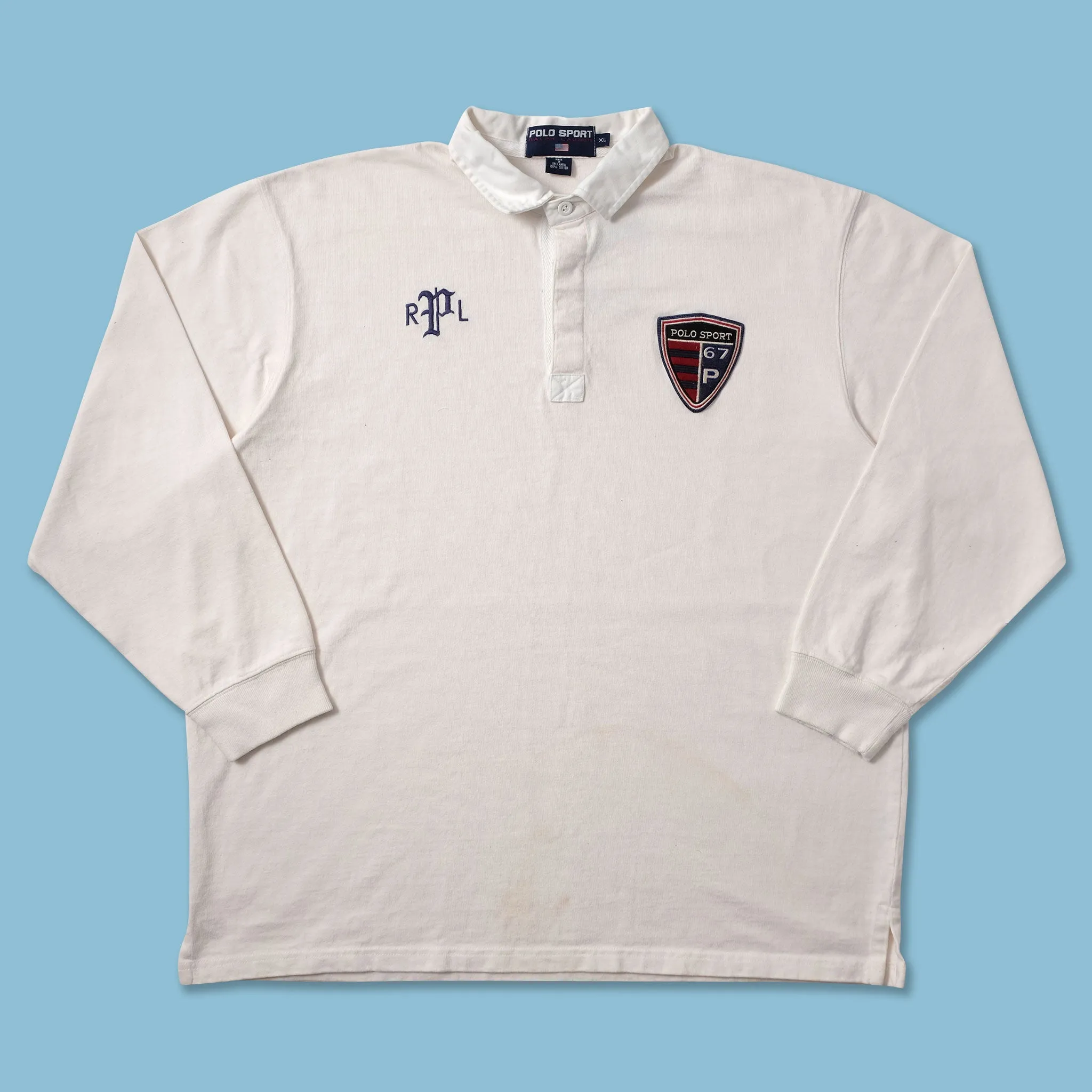 Summer Staple Weekend Escape Vintage Polo Sport Rugby Sweater XLarge
