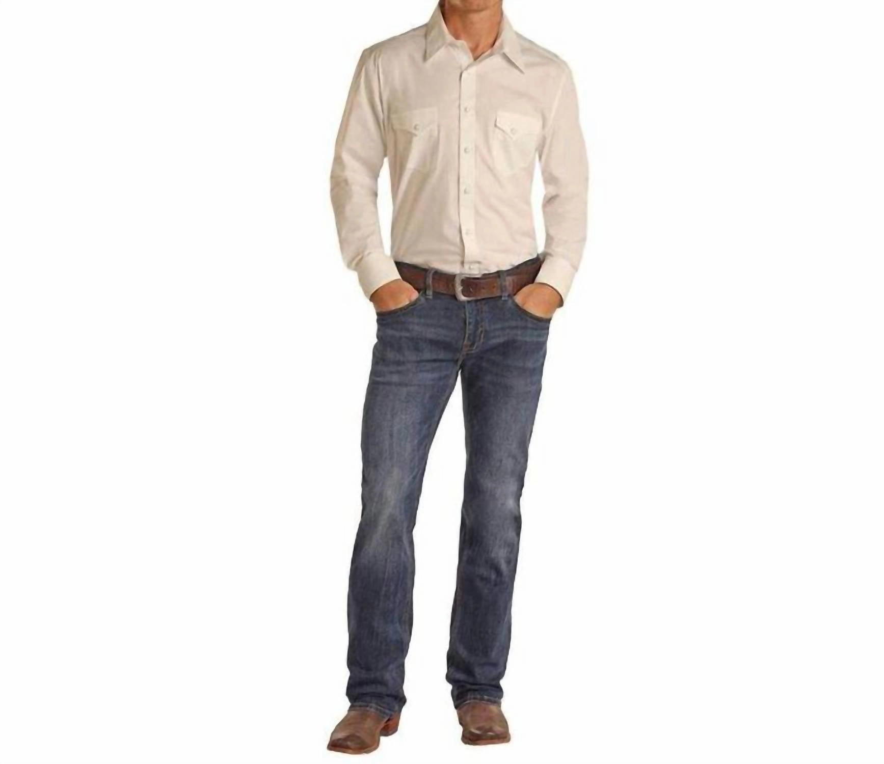 Vintage'46 Pistol Straight Jeans In Medium Wash Traveler Gear Bold Look Simple Touch