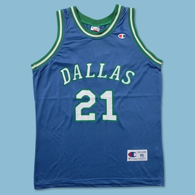Vintage Champion Dallas Mavericks Kidd Jersey Large Easy Care Material