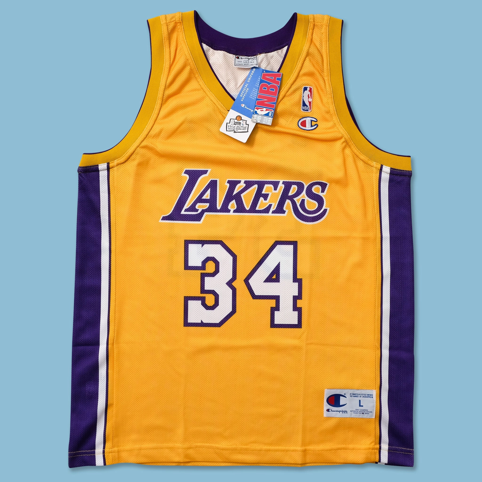 Athletic Silicone Trim Non Restrictive Tailoring Vintage Champion Los Angeles Lakers Jersey