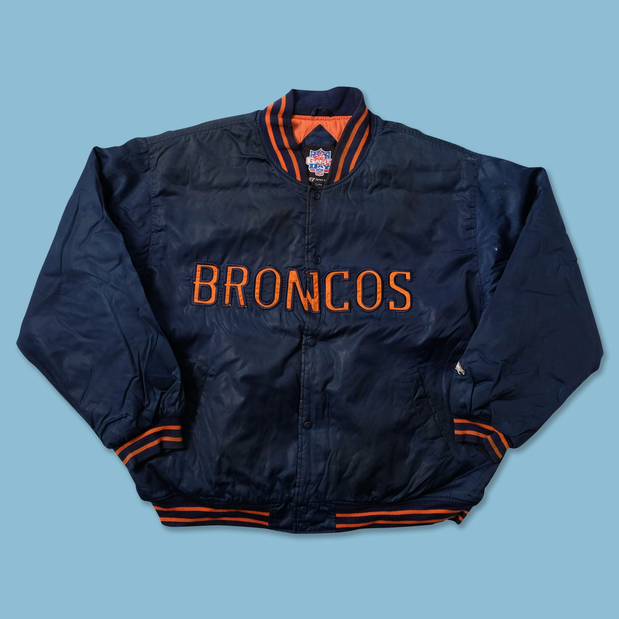 Vintage Denver Broncos Varsity Jacket XXL Calm Day Fit Three Layer Laminate