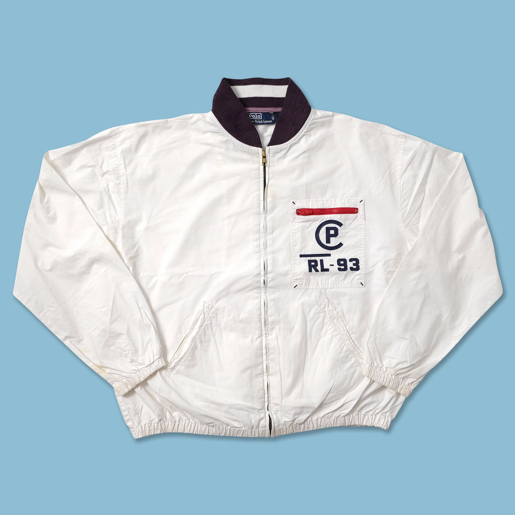 Classic Fit Cut Vintage Polo Ralph Lauren RL-93 Varsity Jacket Medium