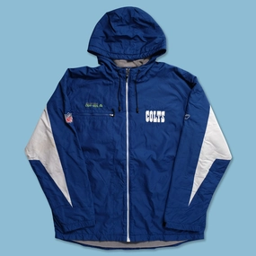 Vintage Reebok Indianapolis Colts Padded Jacket Large Bright Color Windproof Material