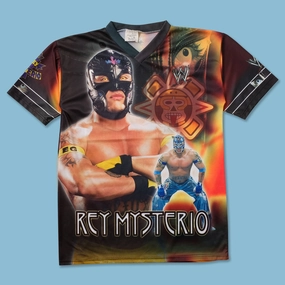 Friction Dispersing Weave Raglan Sleeve Design Vintage Rey Mysterio Jersey Small