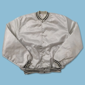Vintage Satin Bomber Jacket XLarge Dry Fast Fleece Lined Interior