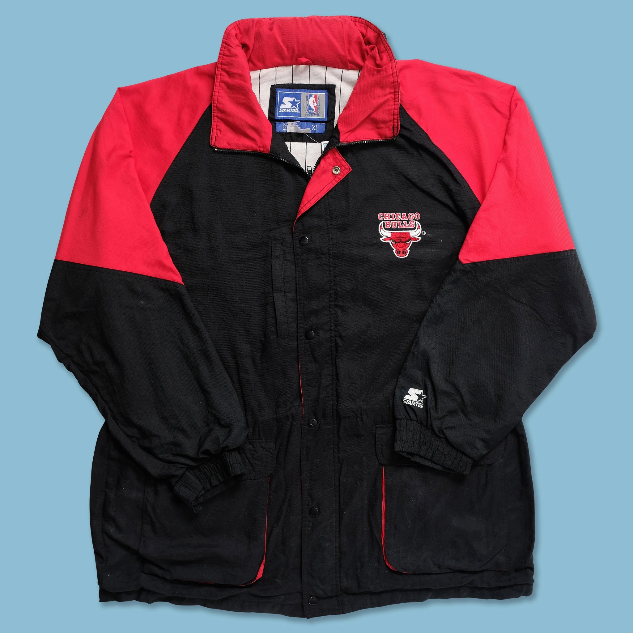 Vintage Starter Chicago Bulls Light Jacket XXL Zip Pockets