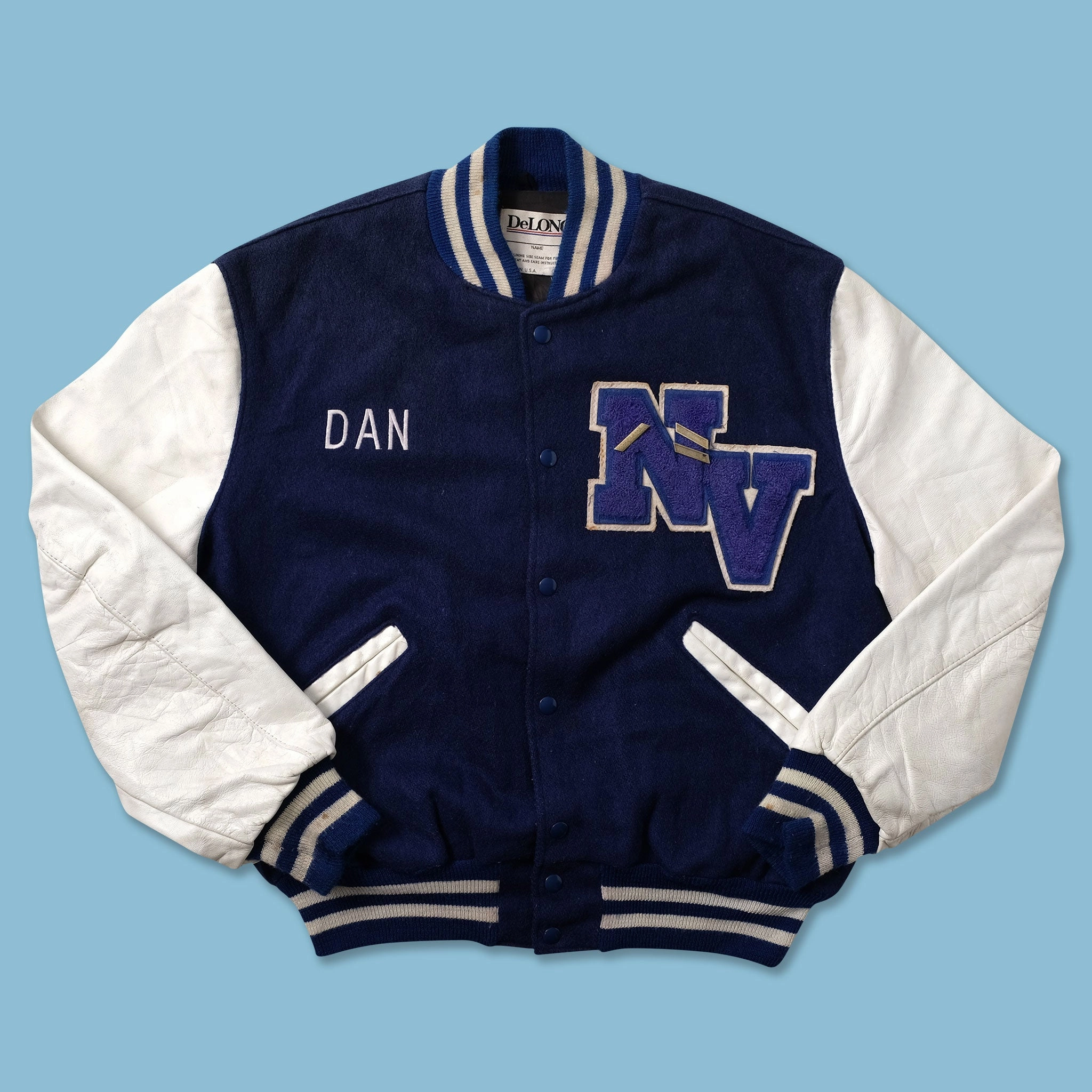 Vintage Wool Leather Varsity Jacket Medium Effortless Look Travel Fit