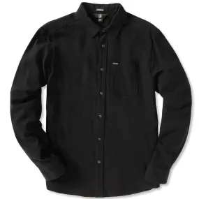 Volcom Caden Solid Black Shirt Solid Hue Pure Cotton