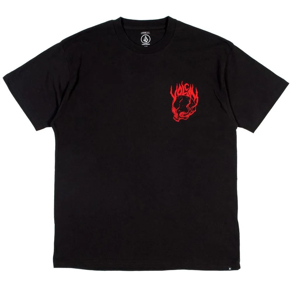 Anti Odor Technology Floral Pattern Volcom Tomstone T-Shirt - Black