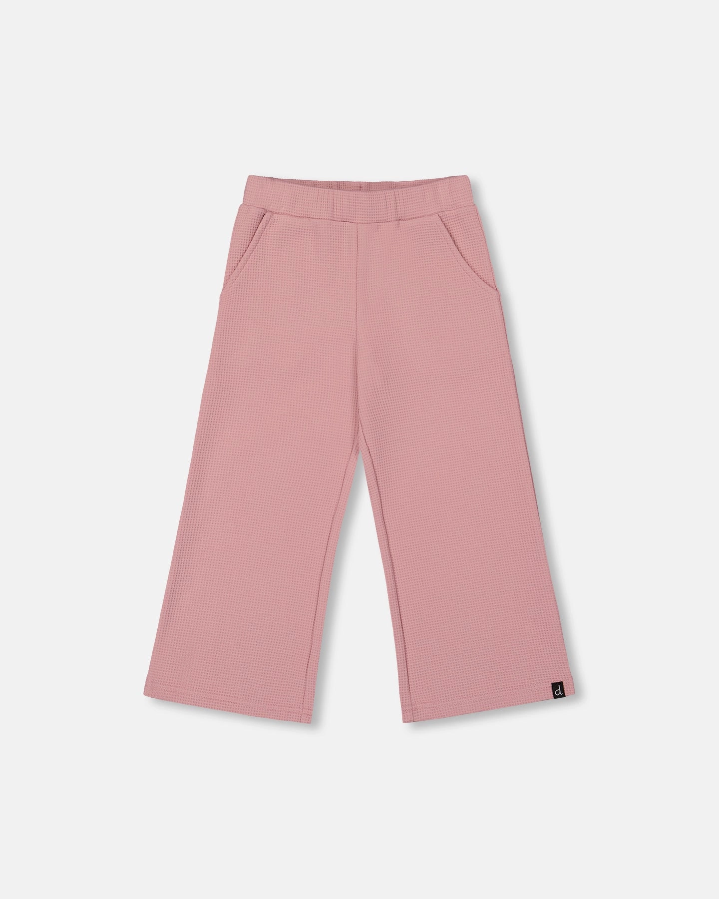 Waffle Flare Leg Pants Dusty Pink HighDensityWeave