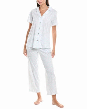 Carole Hochman 2pc Top & Pant Pajama Set Zipper Free Design