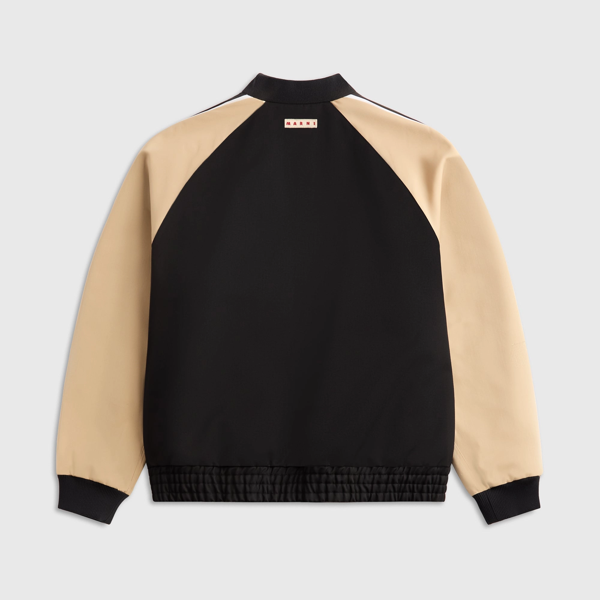 Ergonomic Shoulder Design Marni Wool Raglan Sleeve Bomber Jacket - Black