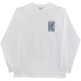 Soft Finish Seam Free Edging Vans Type Stretch Long Sleeve T-Shirt - White