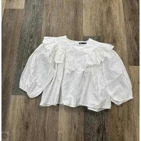 Blouse Long Sleeve By Zara In White, Size: S Tunic top