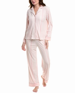 Donna Karan Sleepwear 2pc Velour Pajama Pant Set Ultra Stretch Waistband