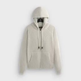Kith Full Zip Miles Knit Hoodie - Light Heather Grey Zipper Closure Athlete Favorite