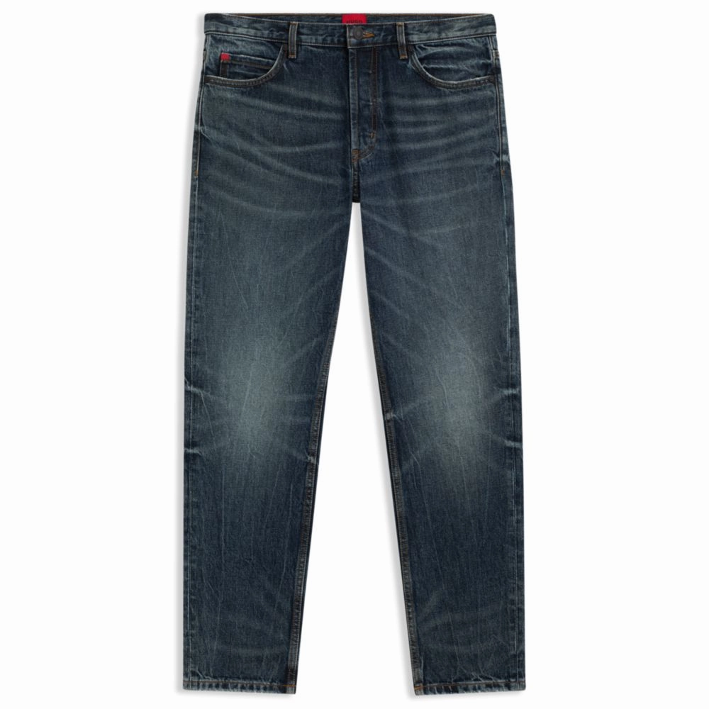 Tapered-fit jeans in blue stonewashed denim Minimalist Pocket Design Everyday Fashion Lover