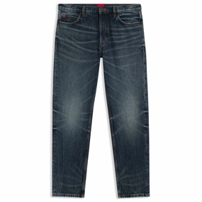Tapered-fit jeans in blue stonewashed denim Minimal Shrinkage Fabric