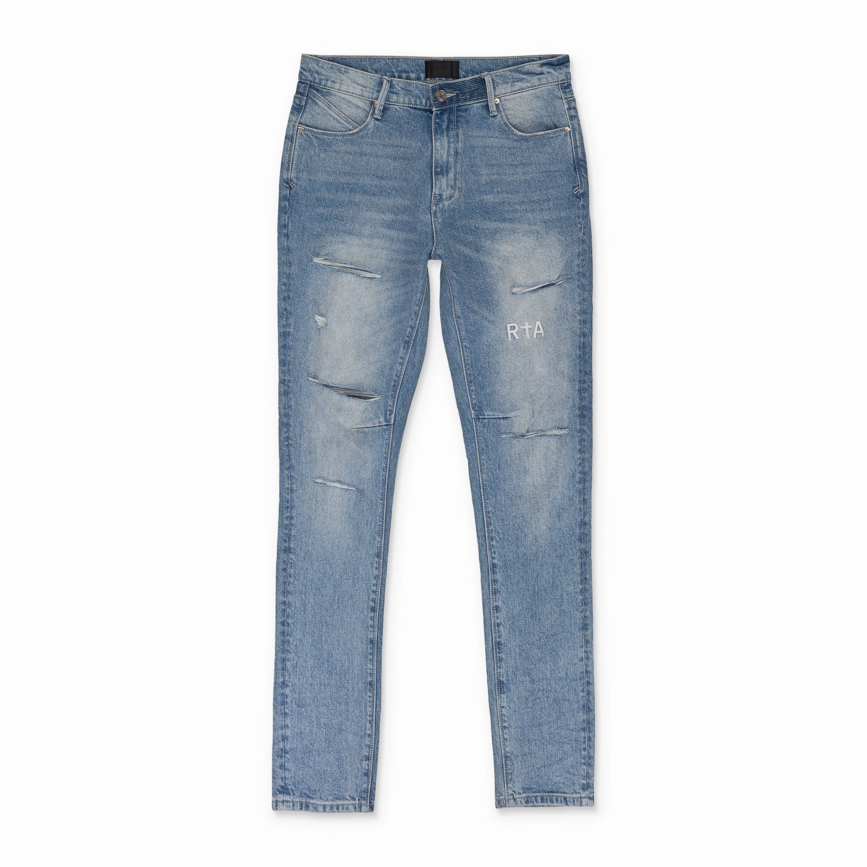 Comfortable Edge BLUE FADED DISTRESSED SKINNY JEANS