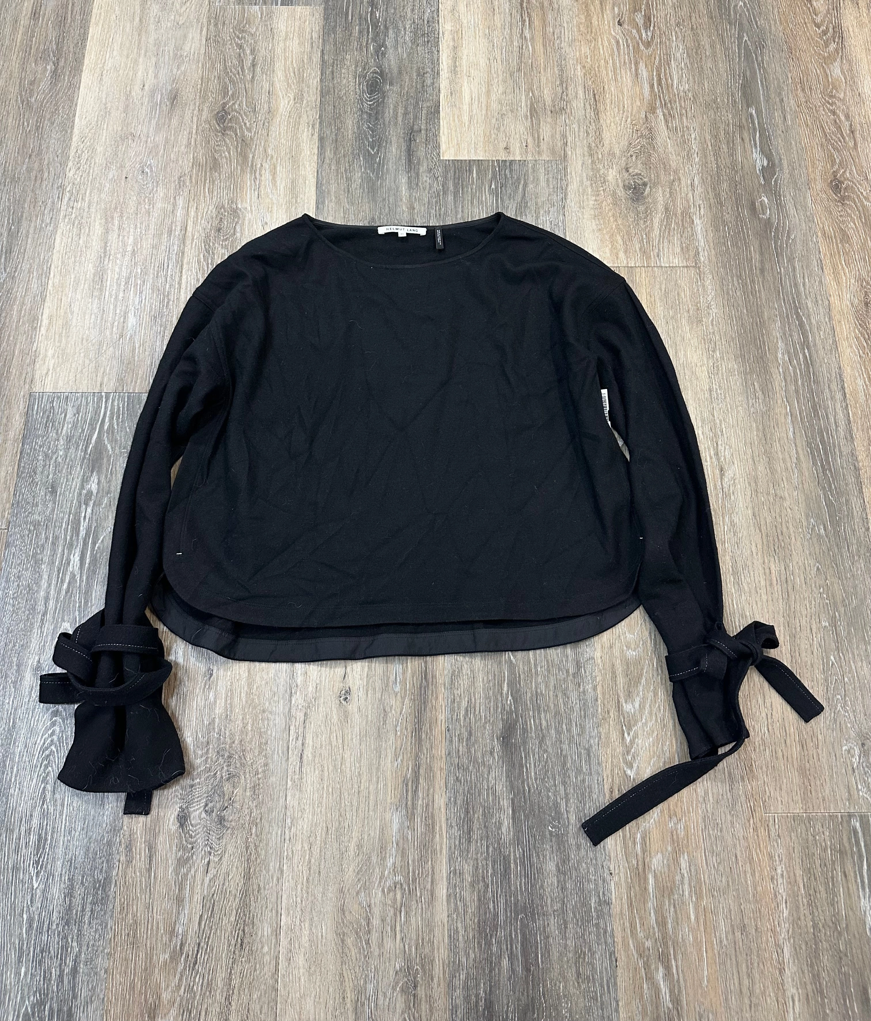 Top Long Sleeve Designer By Helmut Lang In Black, Size: Xs Layered Hem Reinforcement SnagResistant Fabric