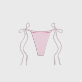 Frankies Bikinis Tia Ribbed Bottom - Strawberries / Cream Non Irritating Tagless Design Stylish Outfit